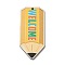 Wood Pendant, Teachers' Day Theme, Pencil, 50x23.5x2.5mm, Hole: 1.6mm