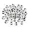 52Pcs 26 Style Food Grade Eco-Friendly Silicone Beads, Letter Style, White, Cube, Letter A~Z, 12x12x12mm, Hole: 2mm, 2pcs/style