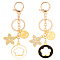 WADORN 2 Colors Flower Bag Charms for Women, Rhinestone Keychain Pendant Enamel Letter Key Chain Car Key Ring Holder Bling Purse Charm Key Fob Handbag Wallet Backpack Decoration Accessories, 5.1Inch