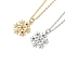 304 Stainless Steel Pendant Necklaces, with Cubic Zirconia, Cable Chains and Lobster Claw Clasps, Christmas Snowflake, Colorful, Golden & Stainless Steel Color, 17.5 inch(44.5cm), 1.5mm