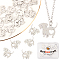 16Pcs 201 Stainless Steel Pendants, Dog with Heart Charm, Stainless Steel Color, 14x17.5x1mm, Hole: 1.5mm
