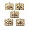 PVD Vacuum Plating 201 Stainless Steel Natural Labradorite Pendants, Real 18K Gold Plated, Rectangle with Eye Charms, 17.5x20.5x4mm, Hole: 1.6mm
