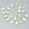 Natural Yellow Shell Pendants, Leaf, Champagne Yellow, 18x9x3mm, Hole: 0.7mm