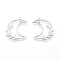 Non-Tarnish 201 Stainless Steel Pendants, Laser Cut Pendants, Moon, Stainless Steel Color, 29x26x1mm, Hole: 1.5mm