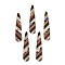 Transparent Resin & Walnut Wood Big Pendants, with Gold Foil, Teardrop Charms, Clear, 53.5x11x3mm, Hole: 1.2mm