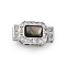 Rectangle Brass Micro Pave Clear Cubic Zirconia Box Clasps, Cadmium Free & Nickel Free & Lead Free, with Black Shell, Platinum, 20.5x11.5x8mm, Hole: 1.5x1.5mm