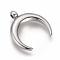 Tarnish Resistant 304 Stainless Steel Pendants, Double Horn/Crescent Moon, Stainless Steel Color, 28x24.5x5mm, Hole: 2.5mm