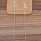 DIY Jewelry Accessories, Bamboo Leaf Alloy Hair Stick Findings, with Loop, Silver, 142x15mm