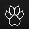 Non-Tarnish 201 Stainless Steel Pendants, Laser Cut, Hollow, Bears Paw, Stainless Steel Color, 29.5x25x1mm, Hole: 1.6mm
