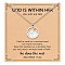 Flat Round 201 Stainless Steel Pave Natural Shell Mustard Seed Pendant Necklaces for Women, Seashell Color, Silver, 17.72 inch(45cm)