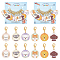 Alloy Enamel Flat Round with Dog Pattern Pendant Locking Stitch Markers, Zinc Alloy Lobster Claw Clasps Stitch Marker, Mixed Color, 4.5cm, 6 style, 2pcs/style, 12pcs/set