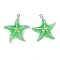 Opaque Resin Pendants, with Platinum Iron Loops, Starfish, 31.5x28x9mm, Hole: 2mm