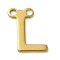 304 Stainless Steel Charms, Real 18K Gold Plated, Letter Charm, Letter L, 10x8.5x1mm, Hole: 1mm