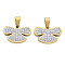 201 Stainless Steel Pendants, with Crystal Rhinestone and Stainless Steel Snap On Bails, Angel, Golden, 15x22x3mm, Hole: 4x8mm