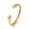 Rack Plating Brass Textured Open Cuff Bangles, Cadmium Free & Lead Free, Long-Lasting Plated, Real 18K Gold Plated, Inner Diameter: 2-3/8 inch(5.99cm), 11.6mm
