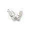 Brass Micro Pave Cubic Zirconia Pendants, Cadmium Free & Nickel Free & Lead Free, Butterfly Charms, Silver, 14x17.5x4mm, Hole: 1.2mm