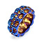 Stainless Steel Finger Rings, Skull, Rainbow Color, US Size 9(18.9mm)