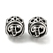 304 Stainless Steel Beads Rhinestone Settings, Large Hole Beads, Round, Letter P, 9.5x8.5x9.5mm, Hole: 4mm, Fit for 0.8mm Rhinestone.