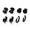 Stainless Steel Earrings, Black, 10~14x2.5~10mm