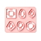 ABS Cookie Cutters, Square/Kite/Teardrop, Pink, 100x120mm