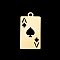 304 Stainless Steel Pendants, Laser Cut, Playing Card A, Golden, 19x10x1mm, Hole: 1.5mm