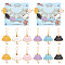 Alloy Enamel Cat Umbrella Pendant Locking Stitch Markers, Iron Kilt Pin Stitch Marker, Mixed Color, 4.1cm, 2pcs/color, 6 colors, 12pcs/set