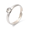Tarnish Resistant Adjustable 304 Stainless Steel Finger Ring, Ring Settings with 201 Stainless Steel Tray for Rhinestone, Stainless Steel Color, Inner Diameter: 16.4mm, Tray: 4mm