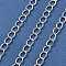 10M Brass Cable Chains, Cadmium Free & Nickel Free & Lead Free, with Spool, Soldered, with Spool, Silver, Links: 5x3.5x1mm