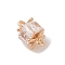 Brass Connector Charms with Glass, Nickel Free, Cube Links, Clear, 10x7.5x5.5mm, Hole: 1mm