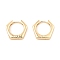 Brass Hoop Earrings, Hexagon, Light Gold, 16.5x18x3.5mm