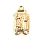 Brass Pendants, Cadmium Free & Nickel Free & Lead Free, with Cubic Zirconia, Suitcase, Real 18K Gold Plated, 16.5x9x4.5mm, Hole: 1.2mm