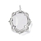 Natural Quartz Crystal Pendants, Brass Flower Rock Crystal Charms, Rack Plating, Long-Lasting Plated, Lead Free & Cadmium Free, Platinum, 36x26.5x11mm, Hole: 3x4.5mm