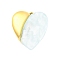 304 Stainless Steel Pendants, Heart Charm, with Resin, Ion Plating(IP), Real 18K Gold Plated, Azure, 31.5x27.5x5mm, Hole: 1.6mm