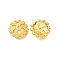 Flower Brass Clear Cubic Zirconia Bead Caps, Long-Lasting Plated, Cadmium Free & Lead Free, Rack Plating, Real 18K Gold Plated, 15x4.5mm, Hole: 1.6mm