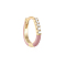 925 Sterling Silver Star Hoop Earrings, with Clear Cubic Zirconia, Golden, Lavender, 12x13mm
