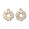 Brass Micro Pave Clear Cubic Zirconia Pendants, Cadmium Free & Nickel Free & Lead Free, Round, Real 18K Gold Plated, 18.5x16x4mm, Hole: 1.4mm