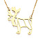 201 Stainless Steel Pendant Necklaces, with Cable Chains, Christmas Reindeer/Stag, Golden, 17.9 inch(45.5cm), 2mm, Reindeer: 30.5x35x1mm