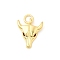 Brass Pendants, Bull Head, Long-Lasting Plated, Lead Free & Cadmium Free, Rack Plating, with Jump Ring, Real 18K Gold Plated, 15.5x13x4mm, Hole: 3.5mm