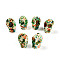 Spray Painted Resin Beads Strands, Skull, Green, 11.5~13x9~9.5x11~12mm, Hole: 1.4mm, about 30~31pcs/strand, 14.37~15.16 inch(36.5~38.5cm)
