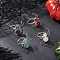 3Pcs Natural Gemstone Finger Rings, Spider, US Size 7 3/4~8 1/2(17.9~18.5mm)