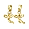 Brass Micro Pave Cubic Zirconia Pendants, Bowknot Charms, Real 18K Gold Plated, 17x9x2mm, Hole: 4x2.5mm