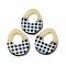 Resin & Wood Pendants, Tartan Teardrop Charms, Navajo White, 37x28x3mm, Hole: 2mm