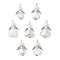 7Pcs 7 Styles Glass Pearl Round Beads & ABS Plastic Imitation Pearl Beads Pendants, Angel, with Alloy Wing & Iron Loop, White, 28.5~33x20x8~13mm, Hole: 2.2~4.5mm, 1pc/style