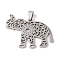 Non-Tarnish 201 Stainless Steel Pendants, Stainless Steel Color, Hollow, Animal Charm, Elephant, 34.5x43x1.5mm, Hole: 4x7mm
