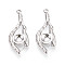 304 Stainless Steel Pendant Cabochon Settings, Nuggets, Stainless Steel Color, Tray: 4.5mm, 29x11.5x2.8mm, Hole: 1.8mm