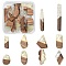 20Pcs 10 Styles Transparent Resin & Walnut Wood Pendants, with Foil, Rectangle & Teardrop & Kite, Mixed Shapes, Mixed Color, 21~51.5x3~19.5x3~4.5mm, Hole: 1.2~2mm, 2pcs/style