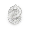 Brass Pendants, Infinity Charms, with Glass, Platinum, 22x14.5x5.5mm, Hole: 1mm