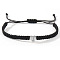 304 Stainless Steel Heart with Letter Bead Braided Bead Bracelets, Adjustable Nylon Cord Braided Bracelets for Couple Friendship, Platinum, Letter U, 7-7/8 inch(20cm), Inner Diameter: 11 inch(28cm)