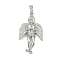 Brass Micro Pave Cubic Zirconia Pendants, Cadmium Free & Lead Free, Angel, Platinum, 39.5x23x5.5mm, Hole: 5.5x3.5mm
