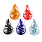 Handmade Lampwork Pendants, Teardrop, Mixed Color, 45.5~47.5x26~28x11.5~13mm, Hole: 6~8x5.5~6.5mm